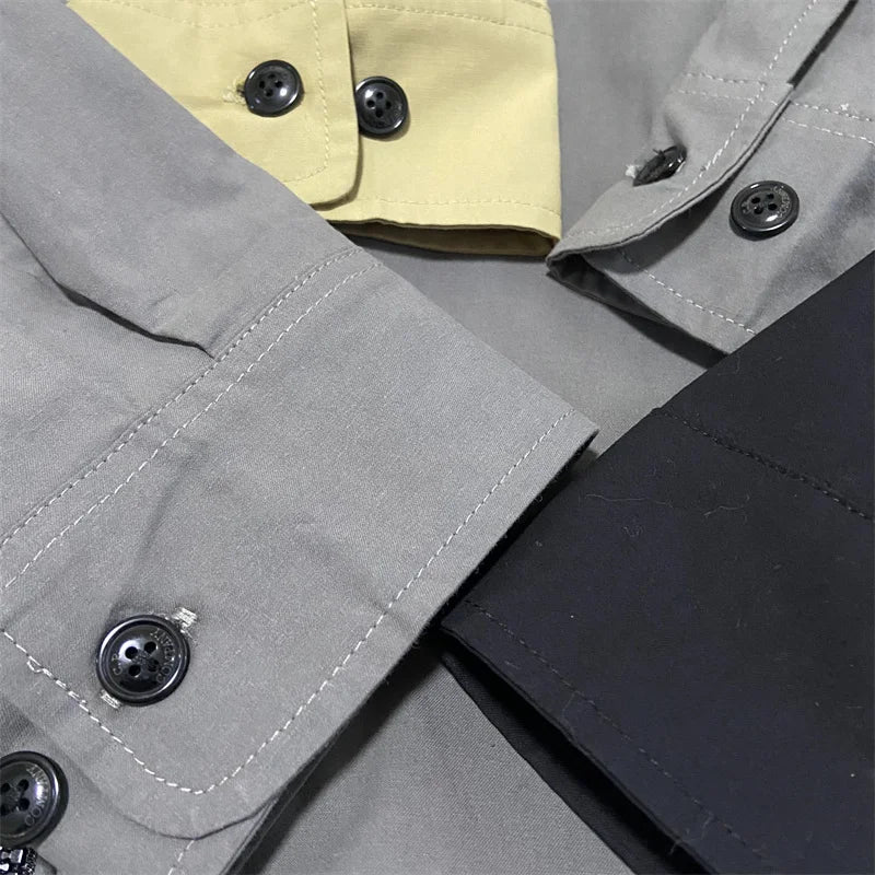 "Monochrome Cotton Jacket for Men, Casual Shirt